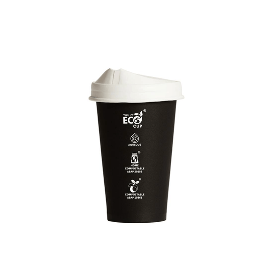 10oz Truly Eco® Aqueous Single Wall Paper Cup Black - 1000/CTN - TEM IMPORTS™