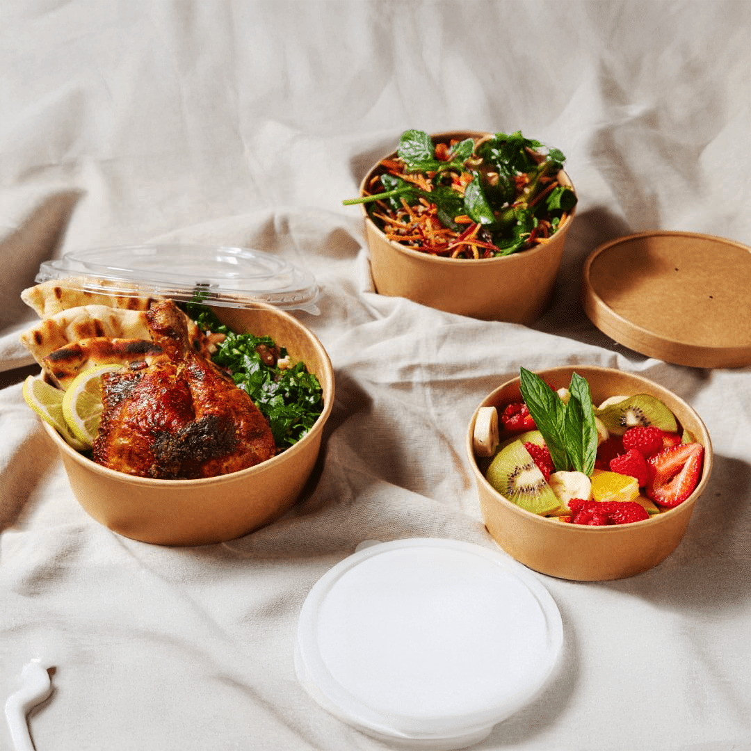 1300mL PE Coated Kraft Paper Salad Bowl - TEM IMPORTS™