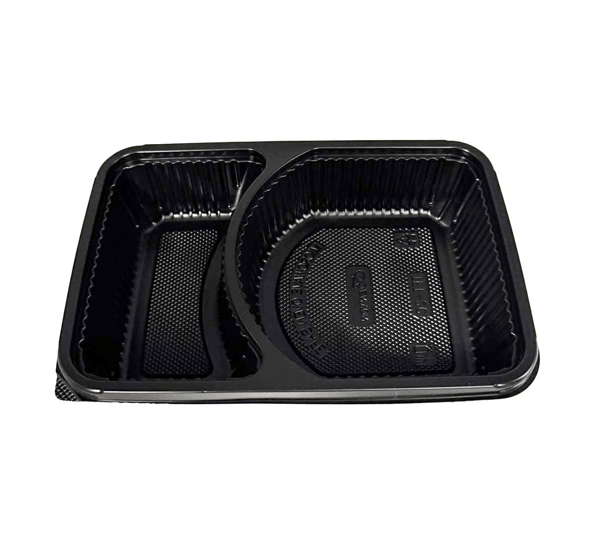 2 Premium Compartment Bento Lunch Box Black Base - 400/CTN - TEM IMPORTS™