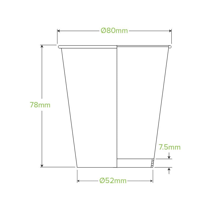 230mL/6oz (80mm) Leaf Single Wall BioCup - 1000/CTN - TEM IMPORTS™