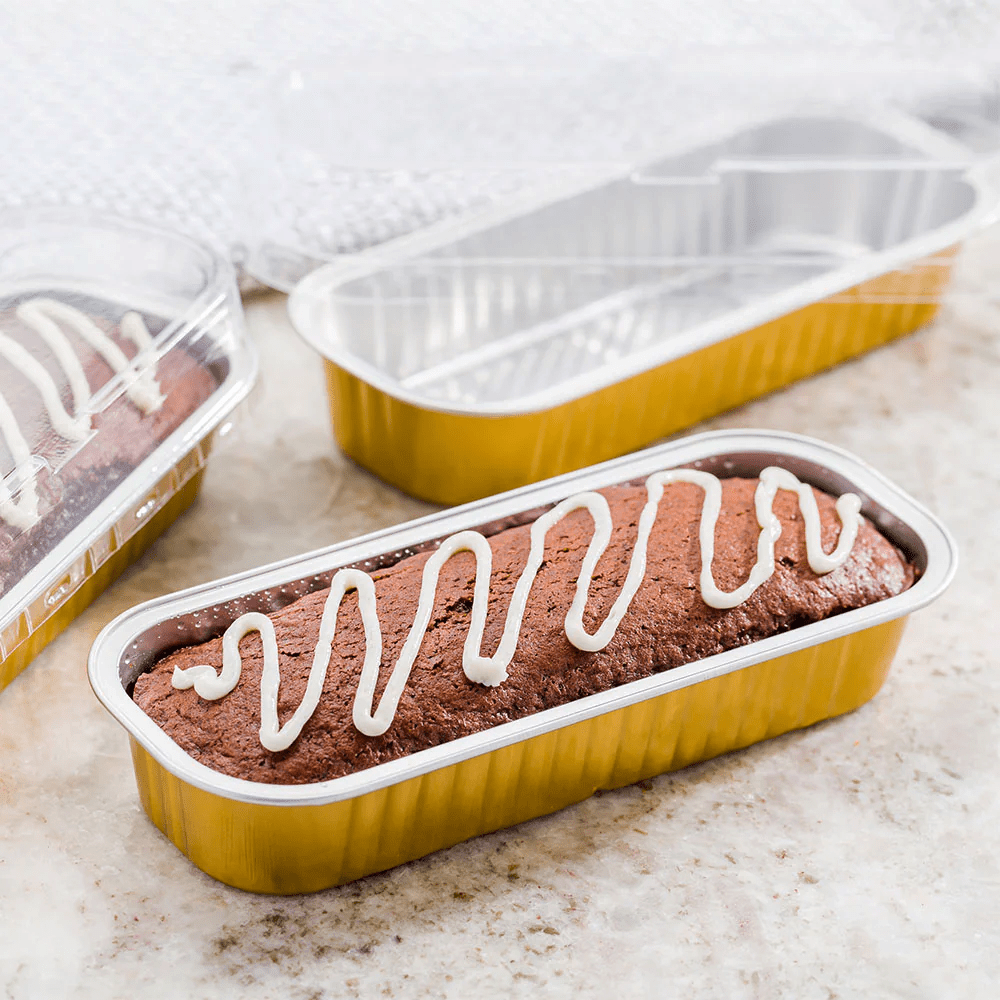 270mL Rectangular Loaf Aluminium Foil Cake Pan Gold Series - TEM IMPORTS™