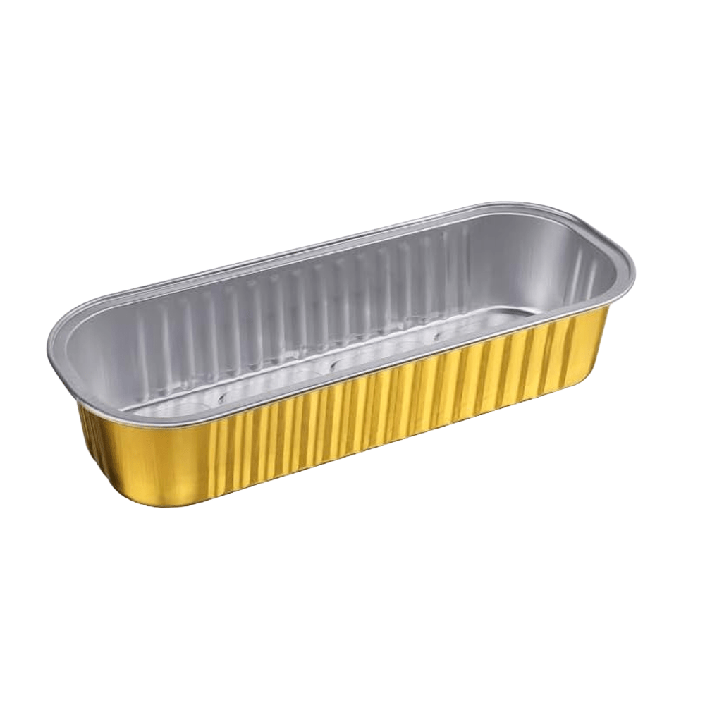 270mL Rectangular Loaf Aluminium Foil Cake Pan Gold Series - TEM IMPORTS™