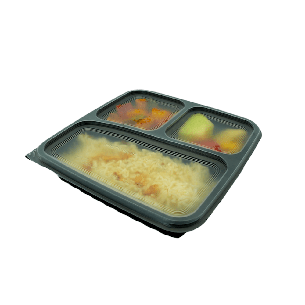 3 Premium Compartment Bento Lunch Box Black Base - 300/CTN - TEM IMPORTS™