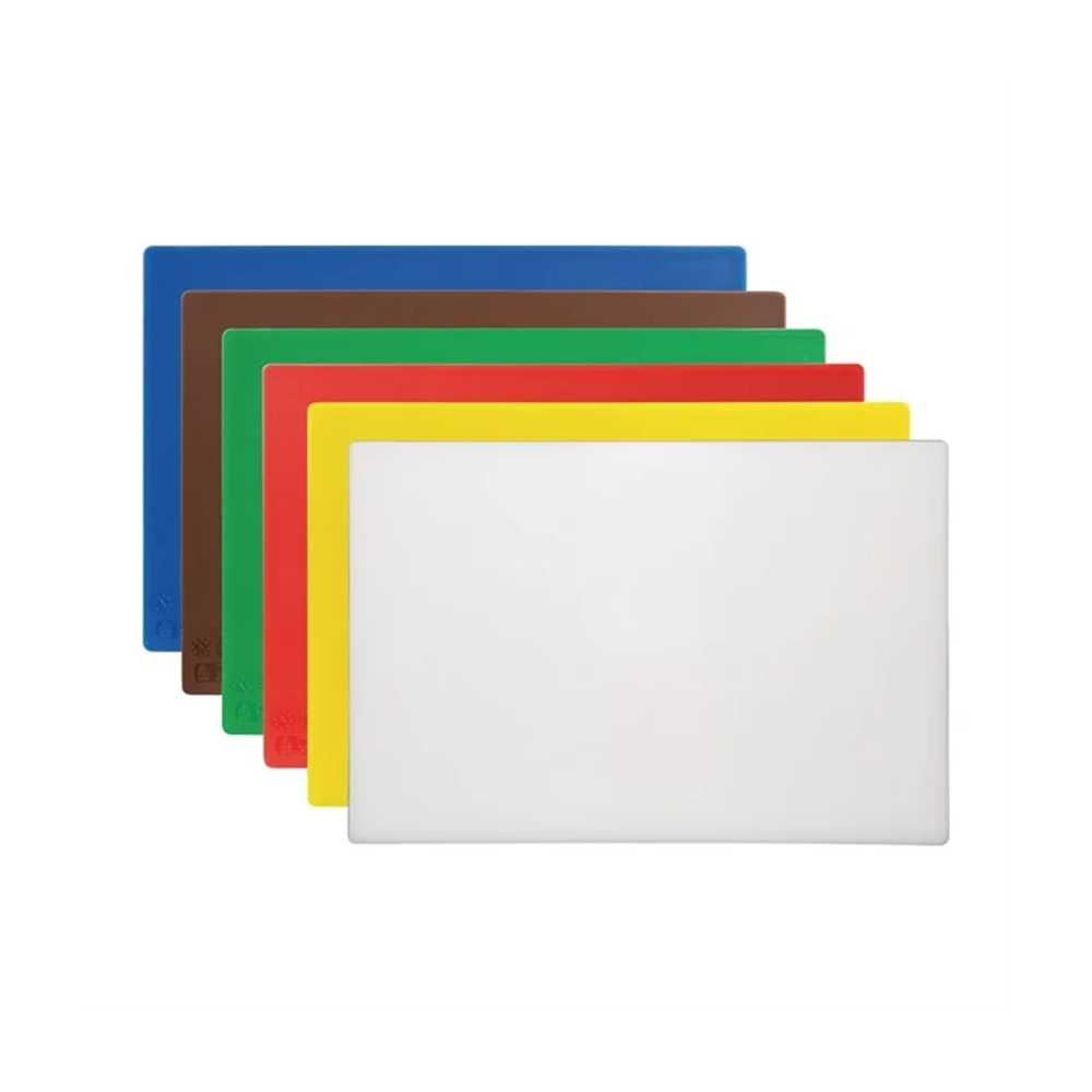 40cm x 25cm Coloured P.E Cutting Board Set (6) - 13mm Thick