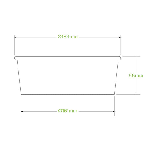 44oz/1300mL Extra Large White BioBowl - 200pcs/Ctn - TEM IMPORTS™