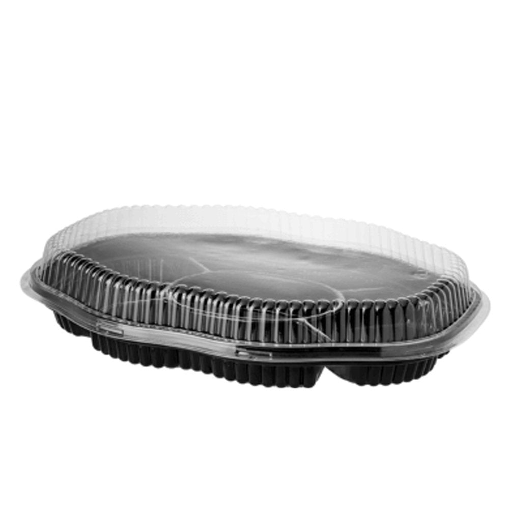 5 Compartment Plastic Platters With Lids - TEM IMPORTS™