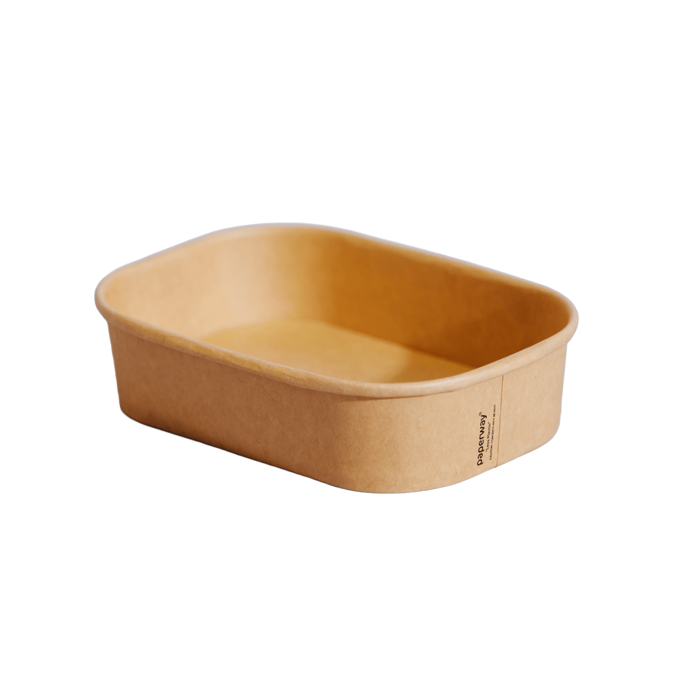 500mL Paperway™ PP Coated Kraft Rectangular Container - 300/CTN - TEM IMPORTS™