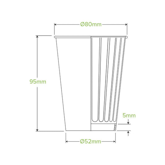 8oz/255mL (80mm) White Double Wall BioCup - 1000pcs/ctn - TEM IMPORTS™