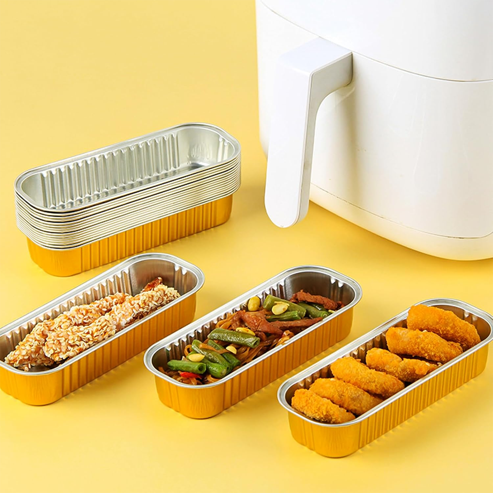 270mL Rectangular Loaf Aluminium Foil Cake Pan Gold Series