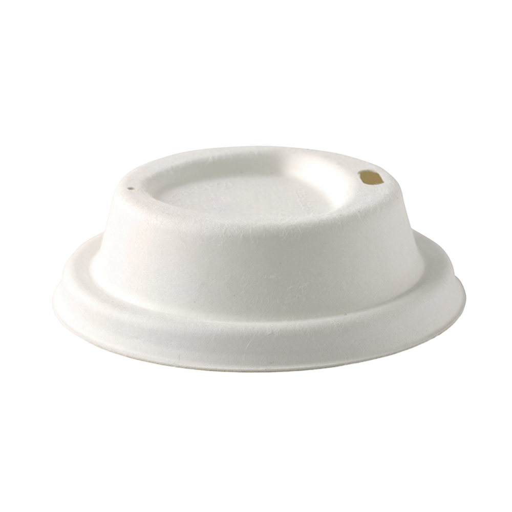White Sugarcane (D/80mm) Coffee Cup Lid - 1000/CTN