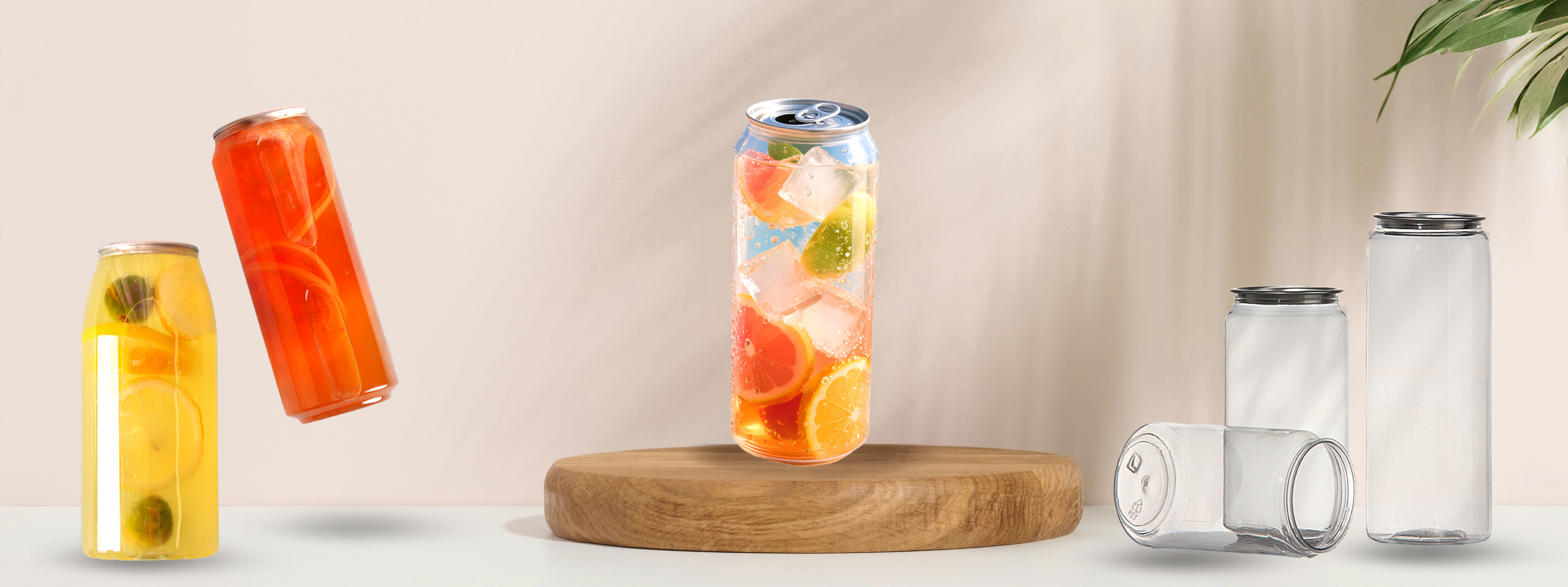 Clear PET plastic can