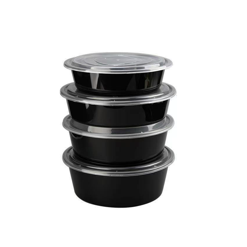 2500mL Takeaway Round Black Supa Bowl Set - 90/CTN