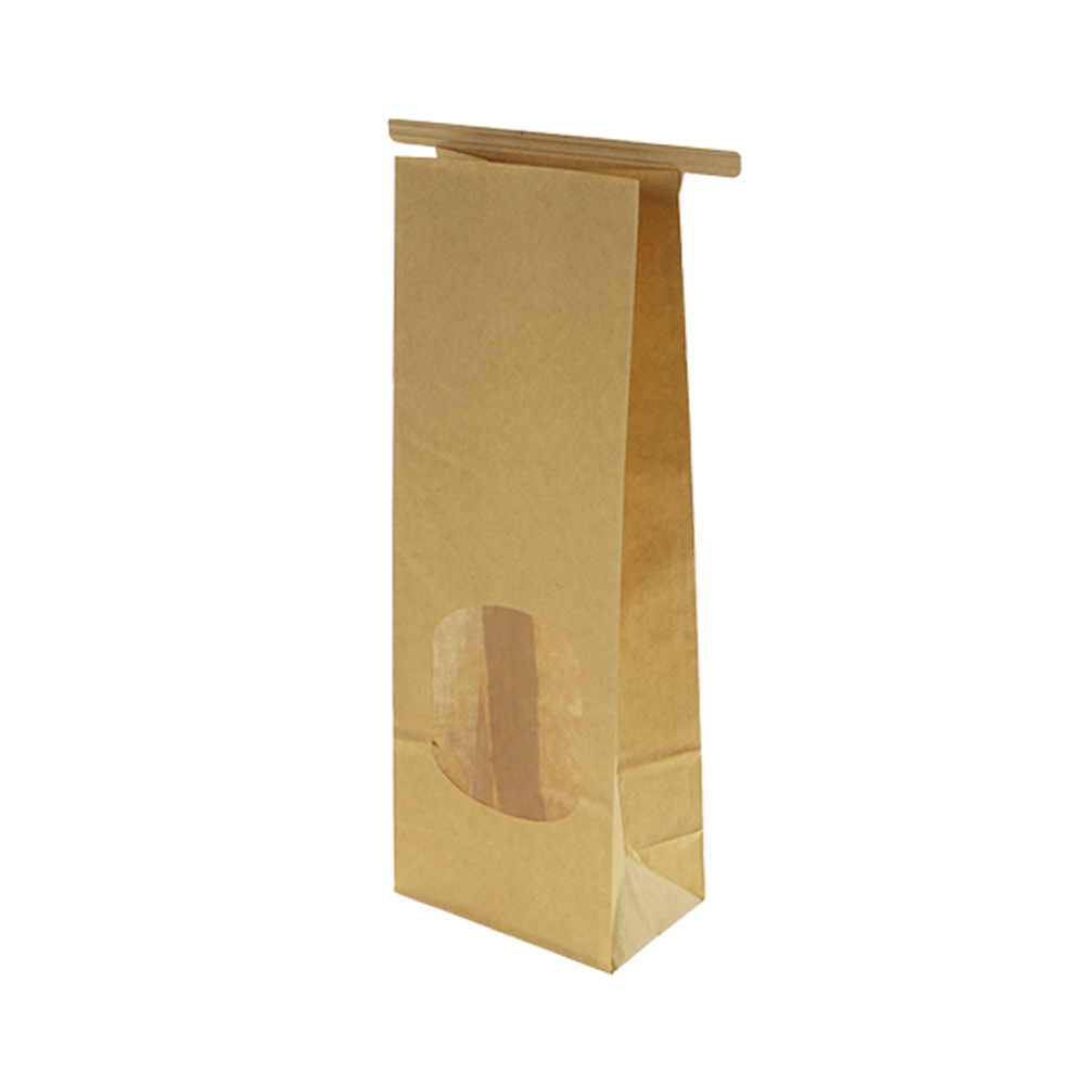 Small Kraft Window Tin-Tie Paper Bag - 500/CTN
