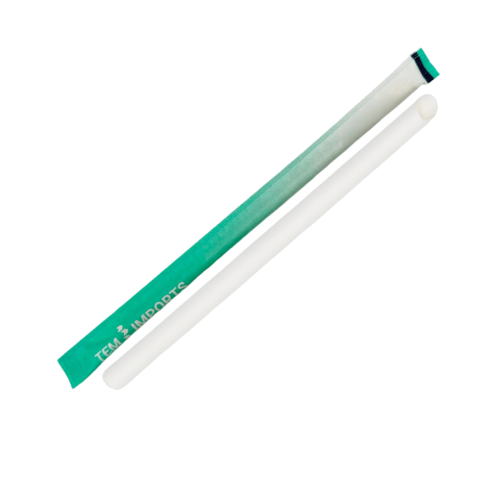 Individually Wrap 10mm Slant Cut Jumbo Paper Straw White - TEM IMPORTS™