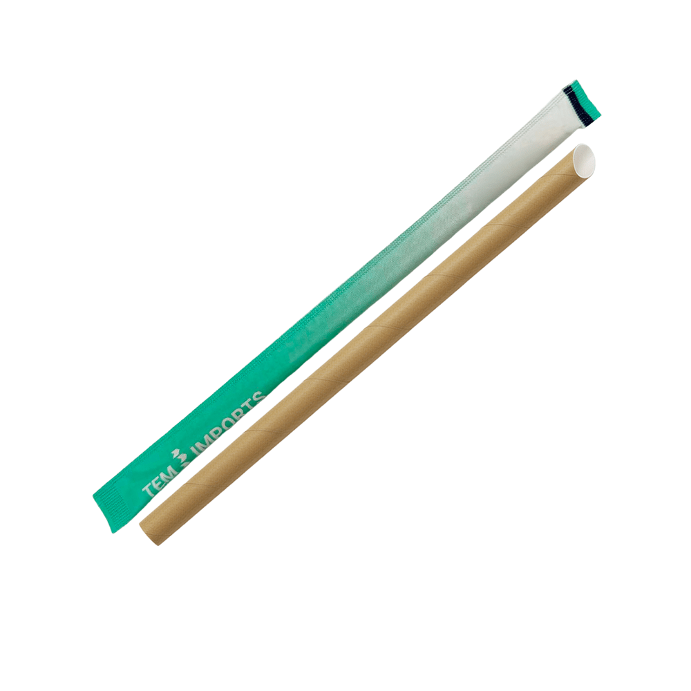 Individually Wrap 8mm Slant Cut Paper Straw Kraft - TEM IMPORTS™