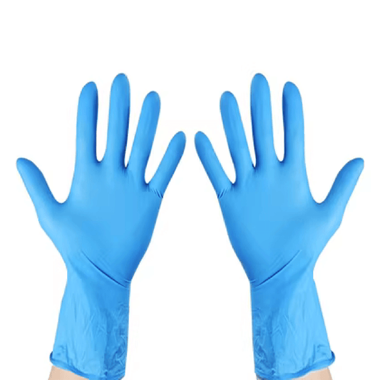 Long Cuff Blue Nitrile Gloves Powder Free - Extra Large - TEM IMPORTS™