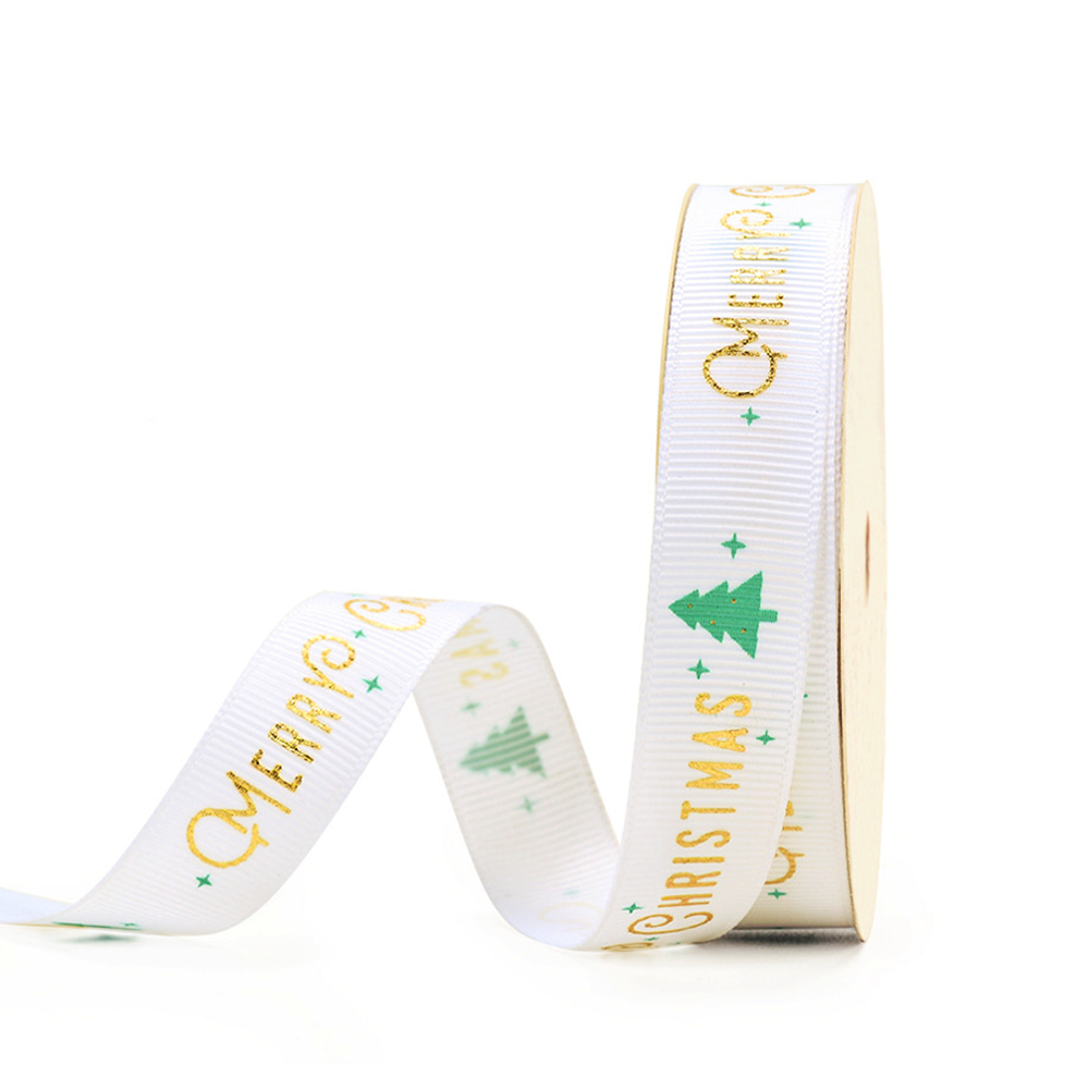 15mm Grosgrain Ribbon - Merry Christmas White - TEM IMPORTS™