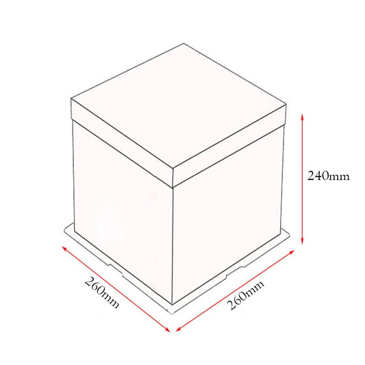 26x26x24 Clear Square Cake Box - White **NEW SIZE** - TEM IMPORTS™