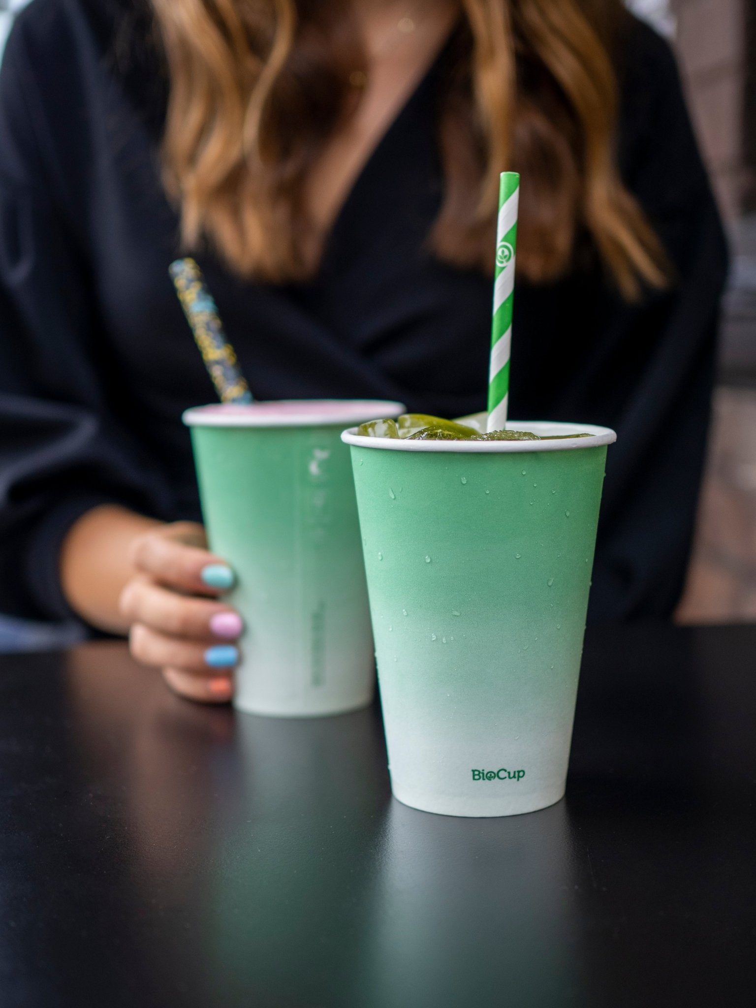 8oz/280mL (80mm) Green Cold Paper BioCup - 1000/ctn - TEM IMPORTS™