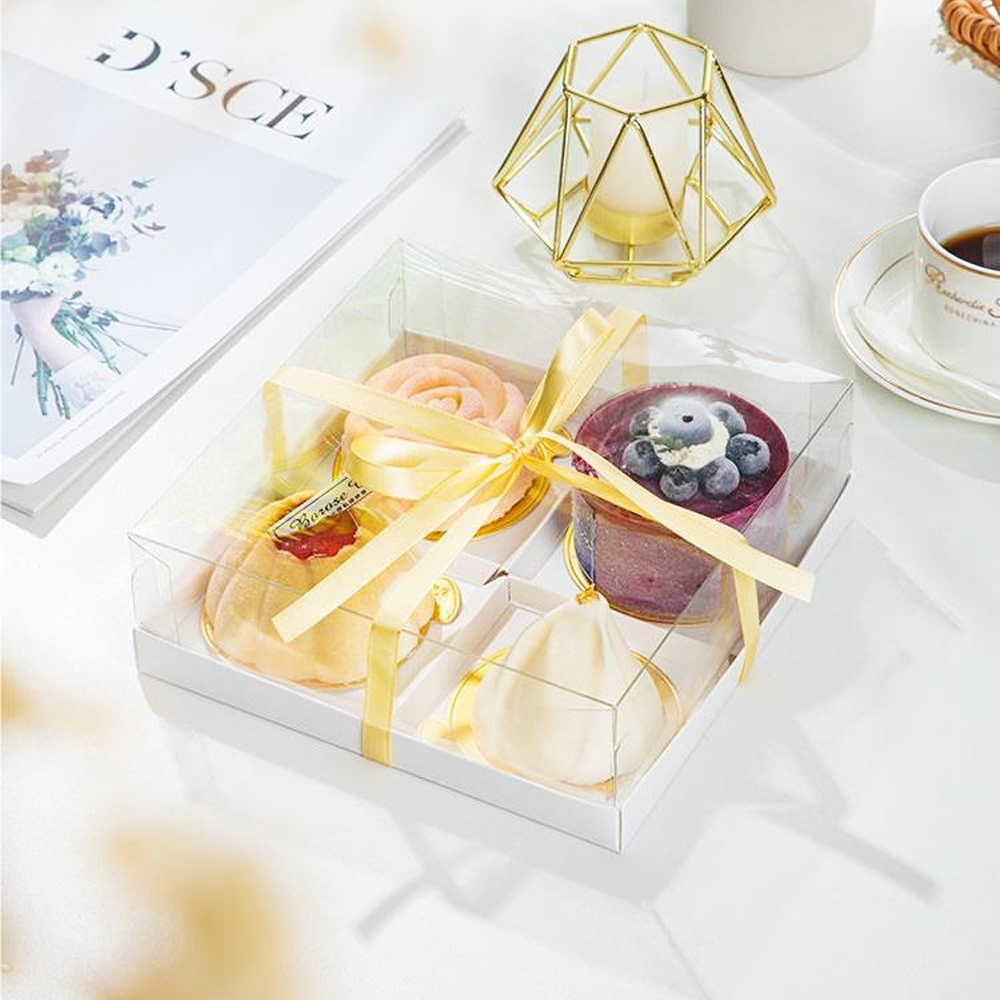 Hộp đựng bánh vuông trong suốt mini