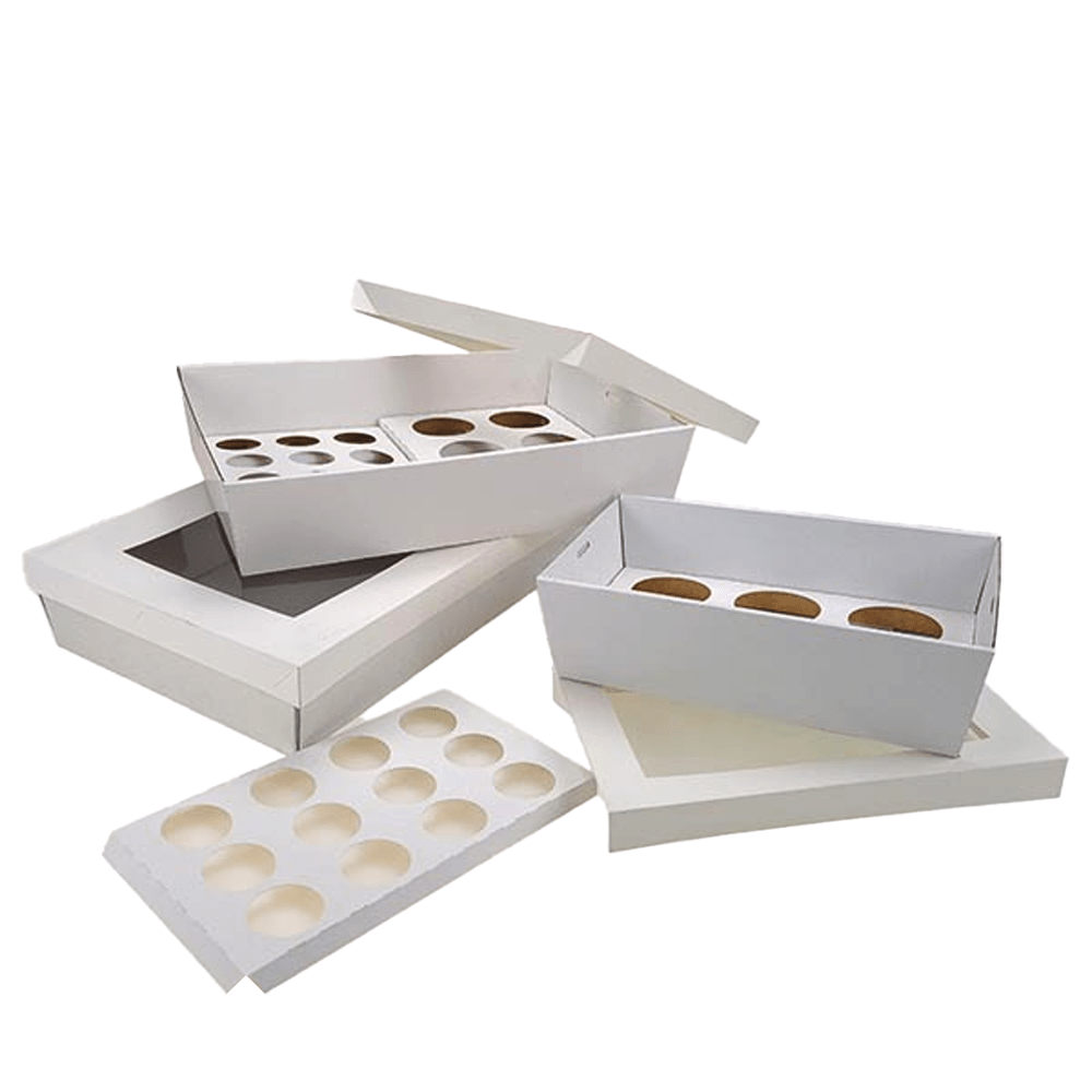 White Corrugated Catering Trays & Lids - TEM IMPORTS™