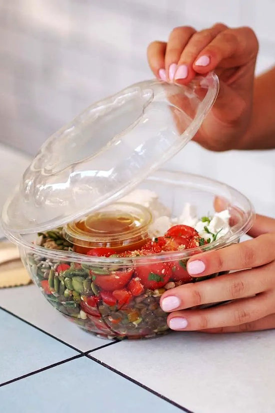 1,080mL / 32oz Clear Salad BioBowl - 450/CTN - TEM IMPORTS™