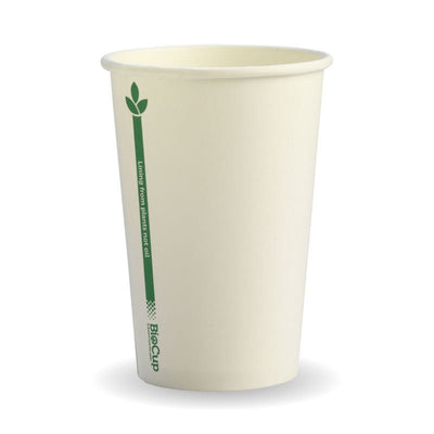 10oz/320mL (80mm) White Green Line Single Wall BioCup - 1000pcs/ctn - TEM IMPORTS™
