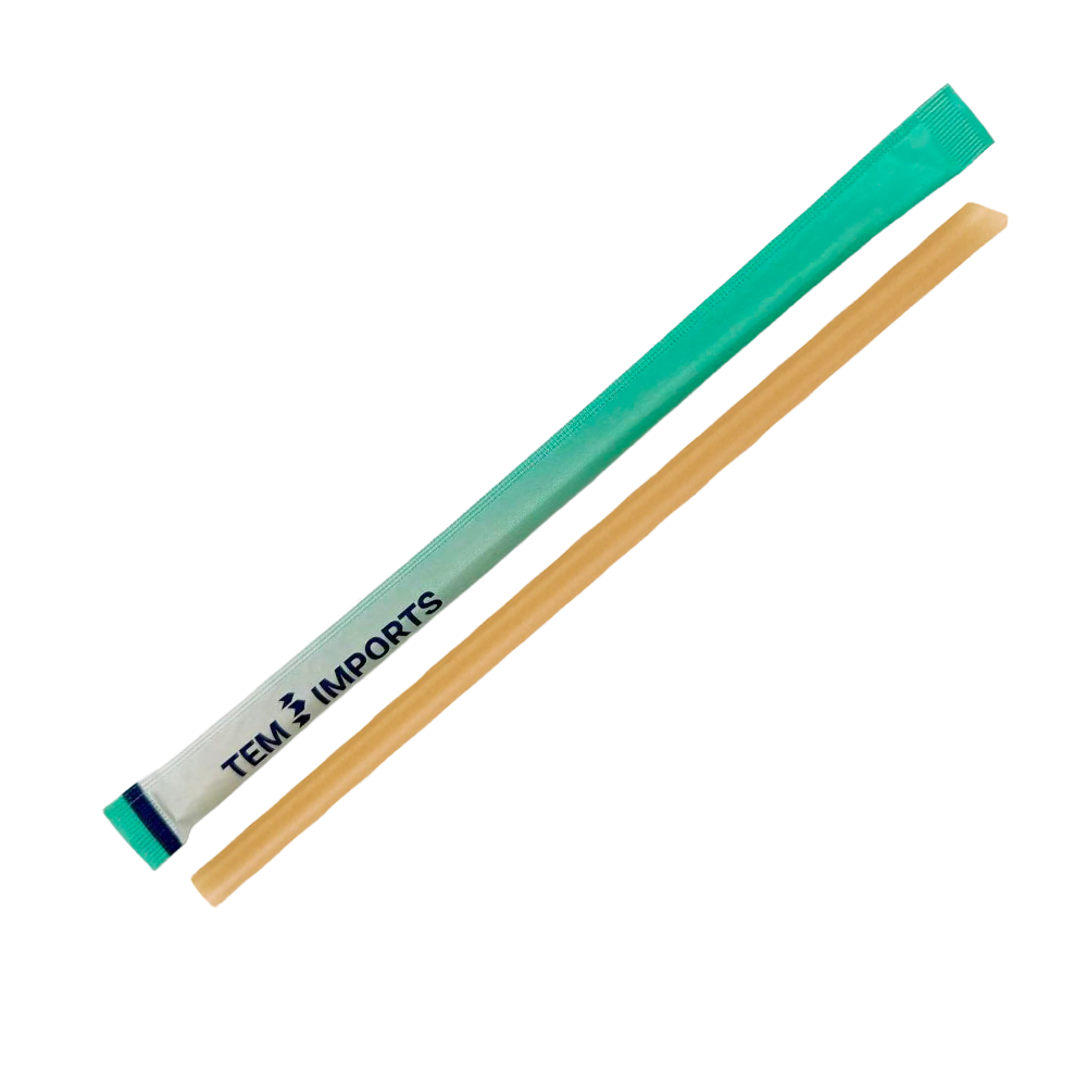 Sugarcane Fiber Straw 12mm Slant Cut Individually Wrap