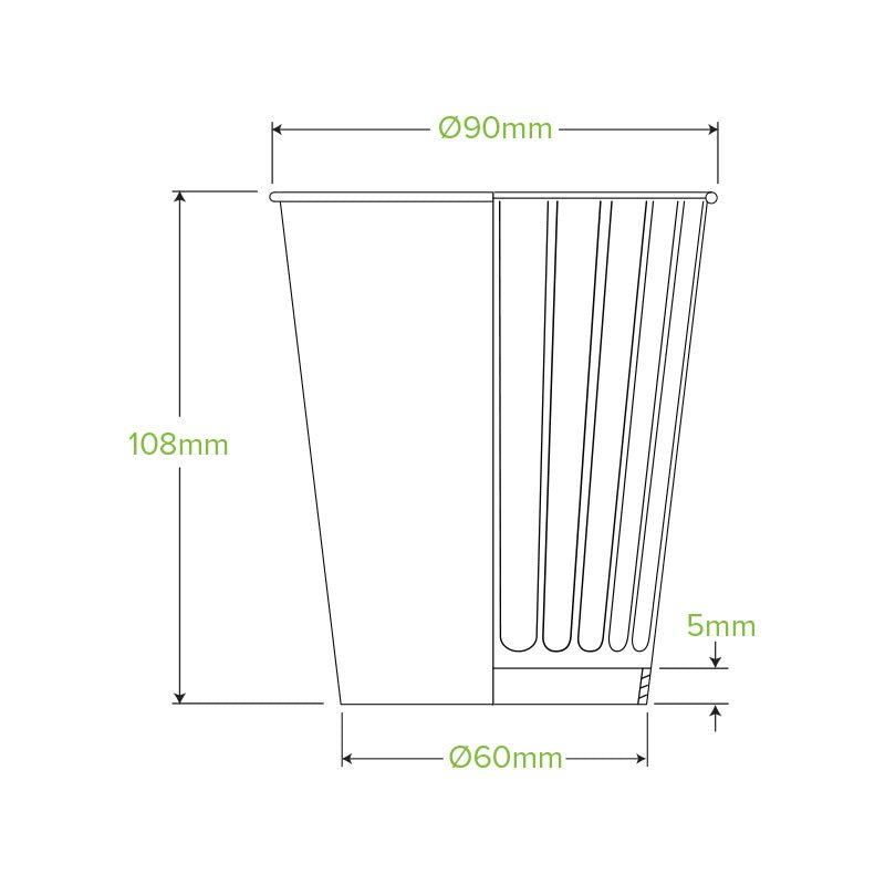 12oz/390mL (90mm) Black Double Wall BioCup - 1000pcs/ctn - TEM IMPORTS™