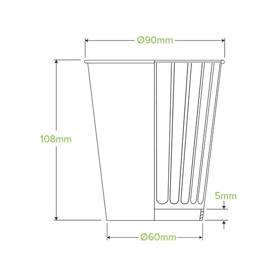 12oz/390mL (90mm) Stone Single Wall BioCup - 1000pcs/ctn - TEM IMPORTS™