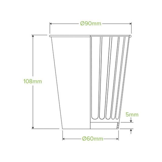 12oz/390mL (90mm) White Double Wall BioCup - 1000pcs/ctn - TEM IMPORTS™