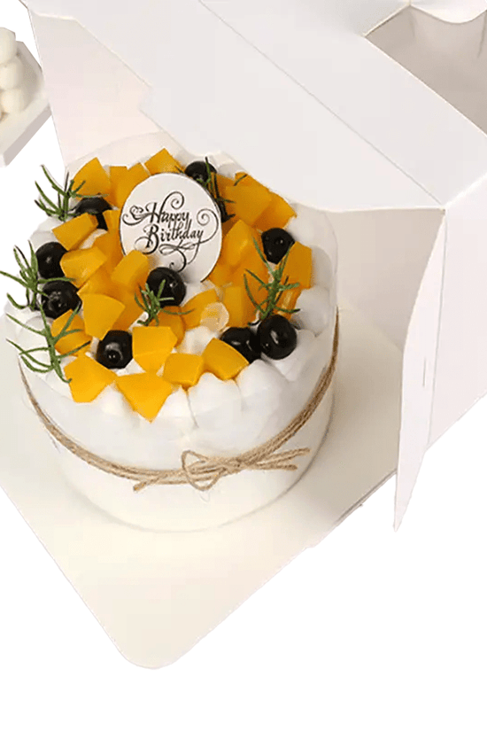 13x13 White Top Handle Window Cake Box With Tray - H10 - TEM IMPORTS™