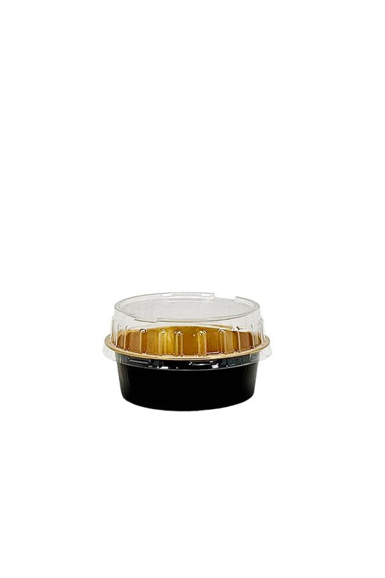 150mL Black & Gold Round Aluminium Foil Cake Tin - TEM IMPORTS™