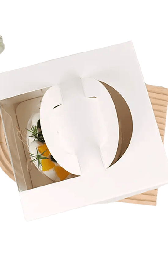 15x15 Tall White Top Handle Window Cake Box With Tray - H15 - TEM IMPORTS™