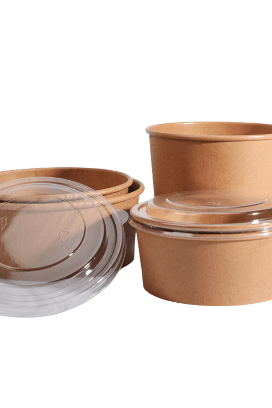 16oz/500mL PE Coated Kraft Paper Salad Bowl - TEM IMPORTS™
