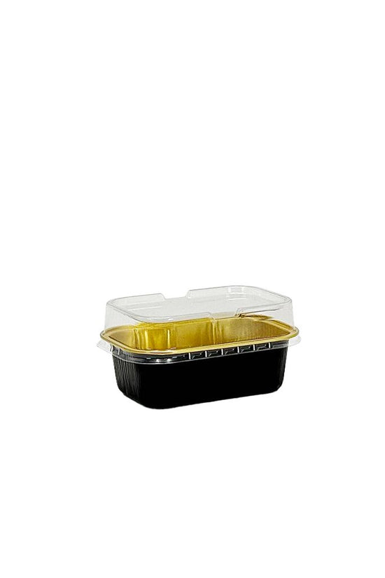 170mL Black & Gold Rectangular Aluminium Foil Cake Tin - TEM IMPORTS™