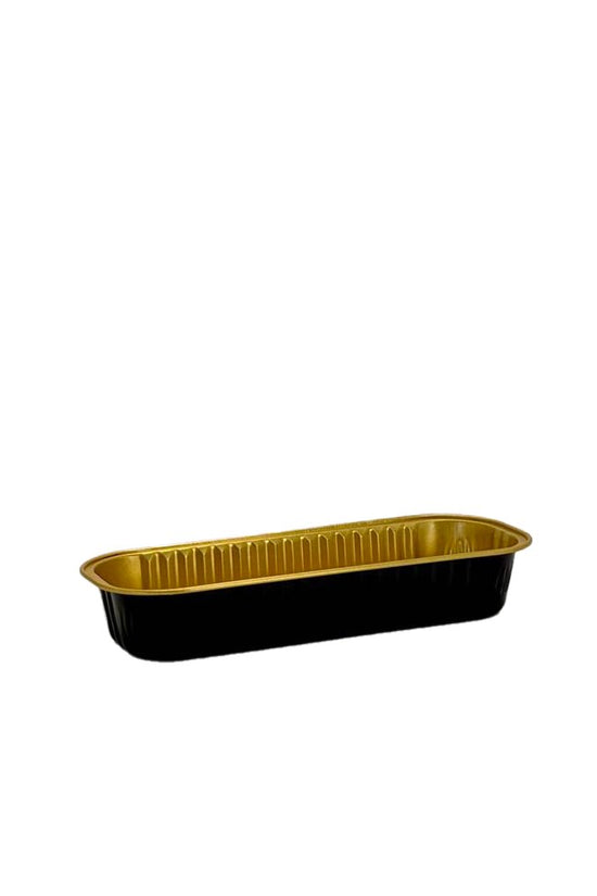 200mL Black & Gold Rectangular Aluminium Foil Cake Tin - TEM IMPORTS™