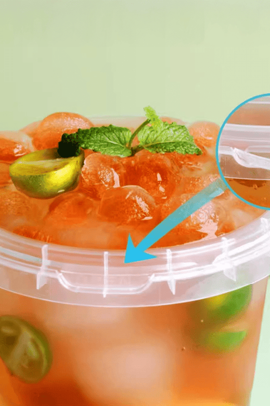 24oz/700mL Clear Fruit/Milk Tea Tamper Proof Bucket Cups - TEM IMPORTS™