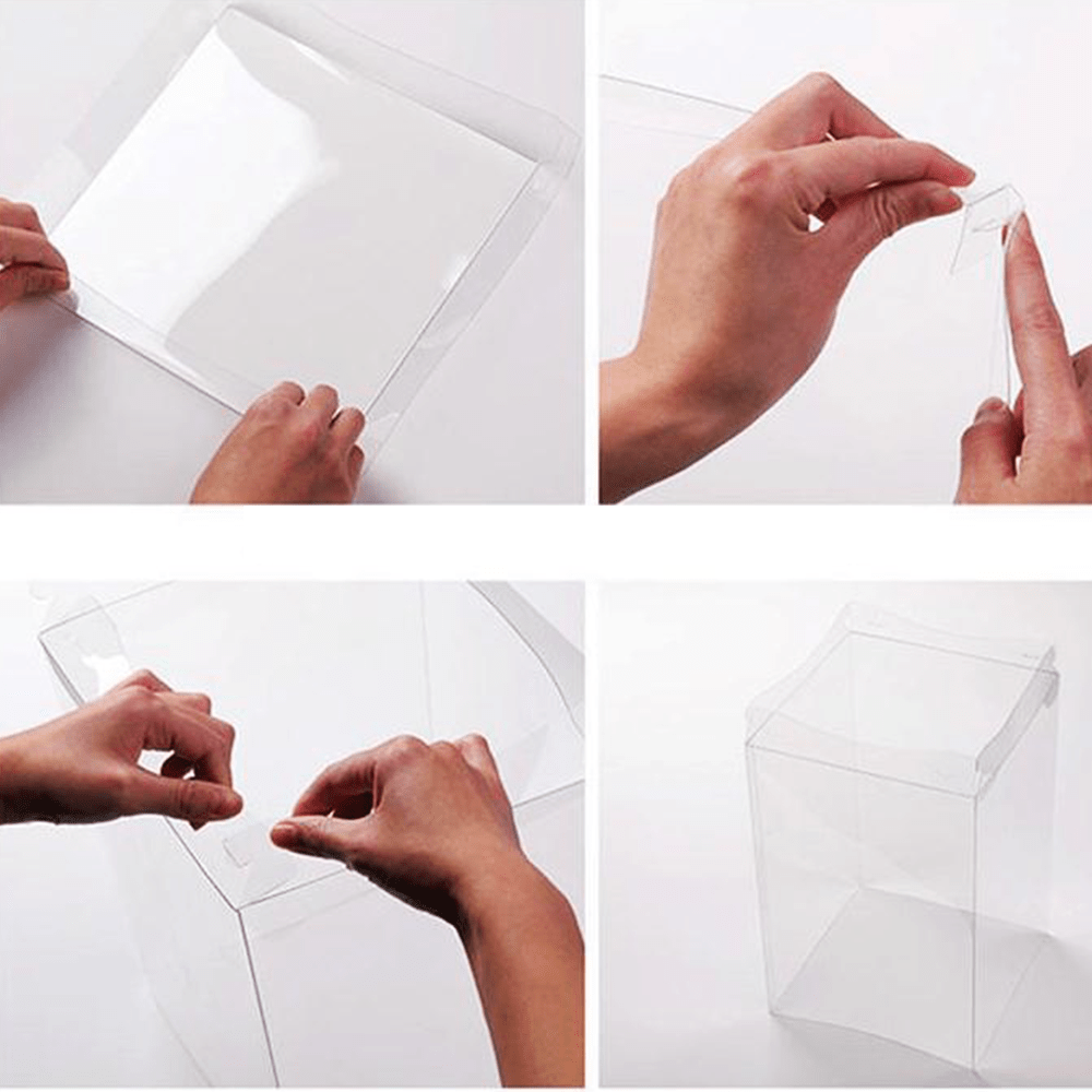 26x26x24 Clear Square Cake Box Gradient Pink With Paper Lid - TEM IMPORTS™