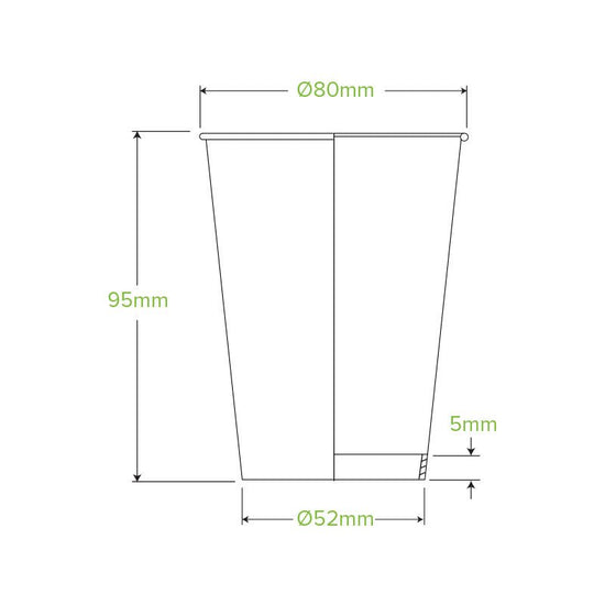 280mL/8oz (80mm) Leaf Single Wall BioCup - 1000/CTN - TEM IMPORTS™