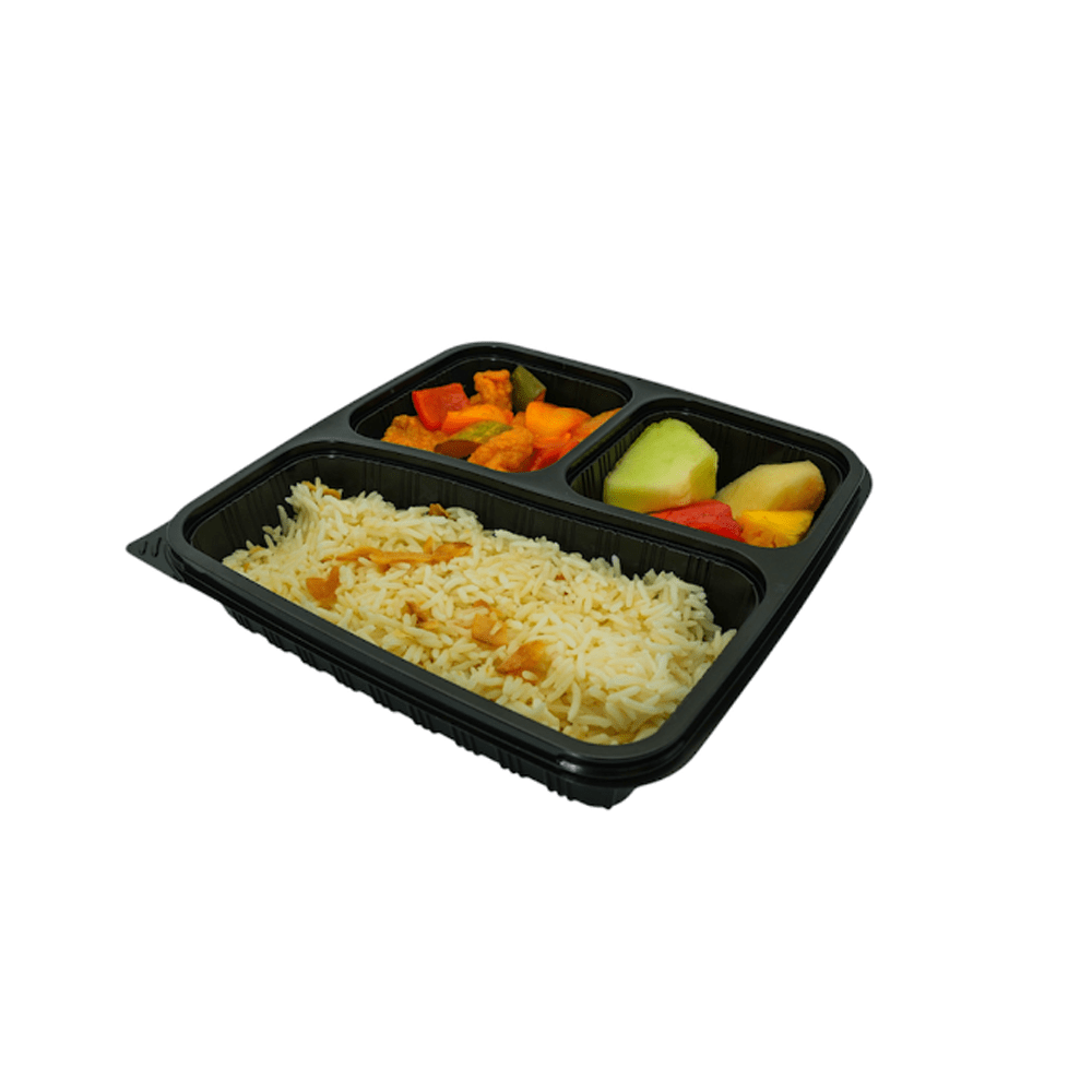 3 Premium Compartment Bento Lunch Box Black Base - 300/CTN - TEM IMPORTS™