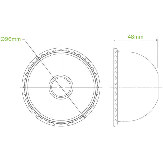 300-700mL (96mm) Dome 22mm Hole Clear BioCup Lid - 1000pcs/ctn - TEM IMPORTS™