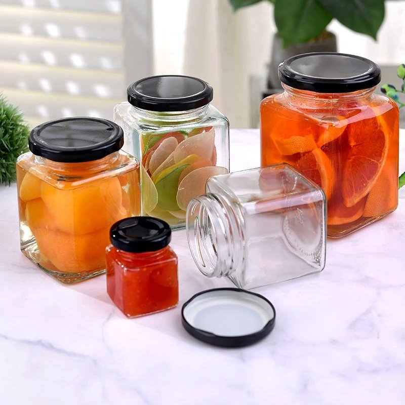 380mL Square Glass Jar With Metal Twist Lid - TEM IMPORTS™
