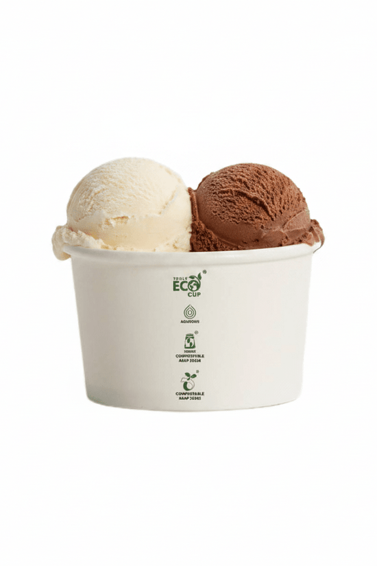 3oz Aqueous Coated Ice Cream Truly Eco Cup White - 1000/CTN - TEM IMPORTS™