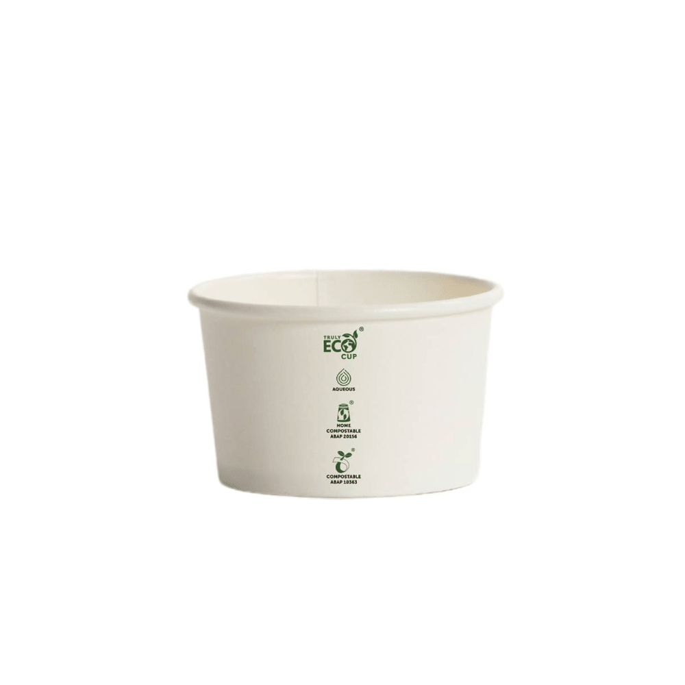 3oz Aqueous Coated Ice Cream Truly Eco Cup White - 1000/CTN - TEM IMPORTS™