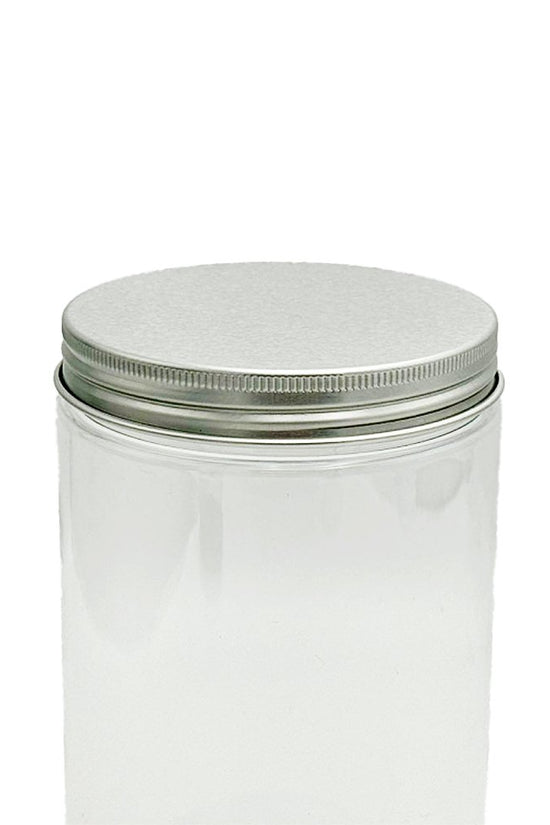 400mL/89mm Neck Straight Sided Plastic Jar With Metal Lid - TEM IMPORTS™