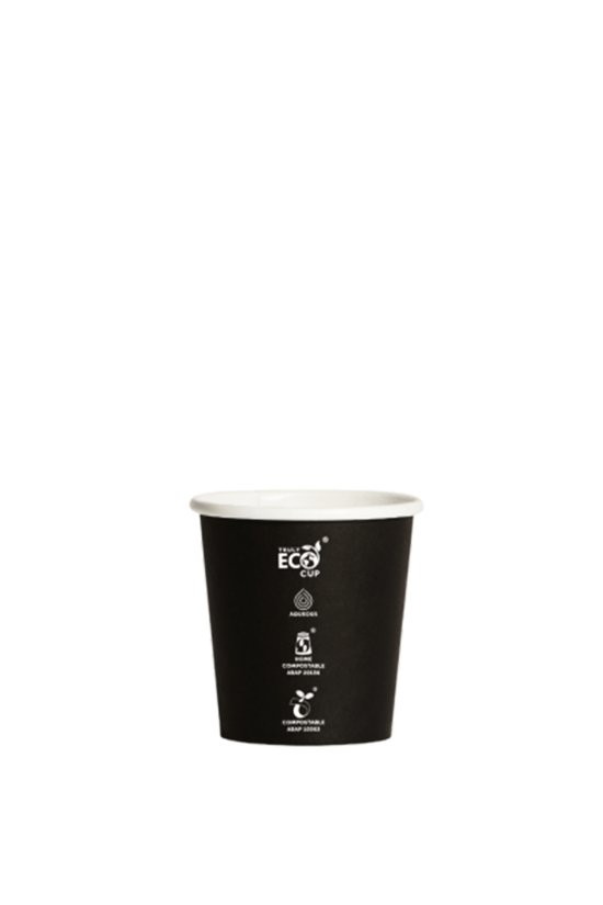 4oz Truly Eco® Aqueous Single Wall Paper Cup Black - 1000/CTN - TEM IMPORTS™