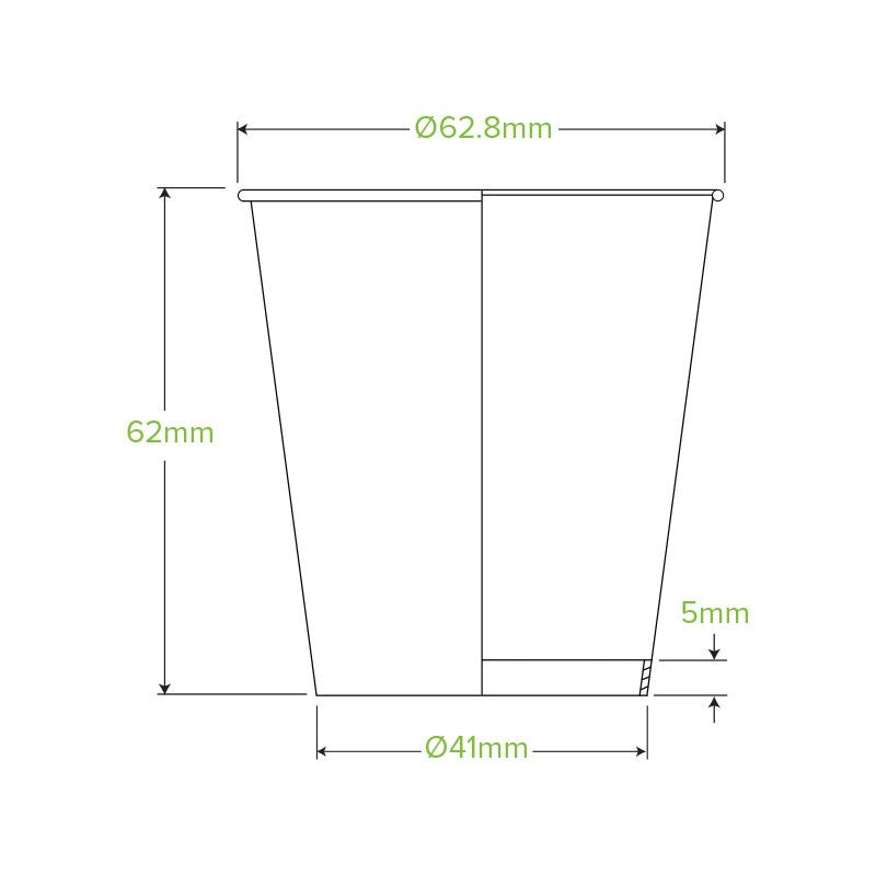 4oz/120mL (63mm) Kraft Green Line Single Wall BioCup - 2000pcs/Ctn - TEM IMPORTS™