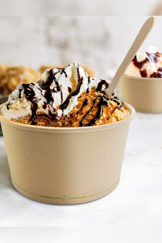 4oz/120mL BioPBS Coated Ice Cream Bamboo Paper Cup - TEM IMPORTS™
