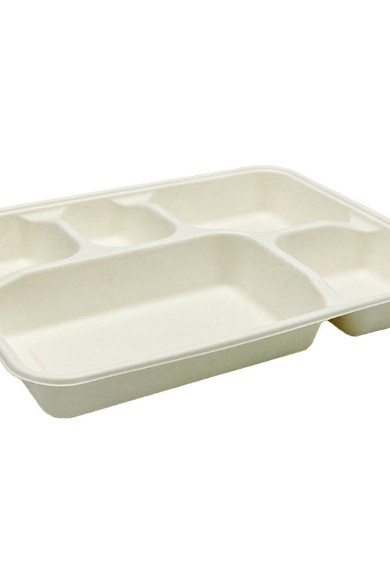 5 Deep Compartment Rectangular Sugarcane Tray - TEM IMPORTS™